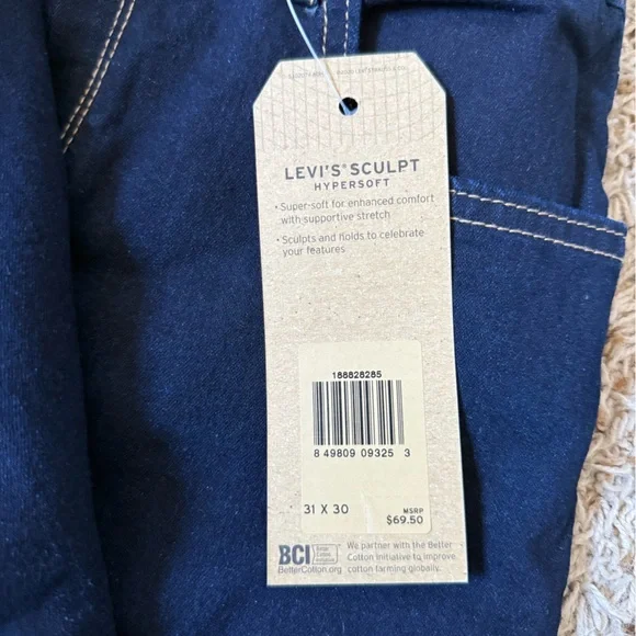 NWT Levi's Navy High-Rise Skinny Jeans - Picture 8 of 8